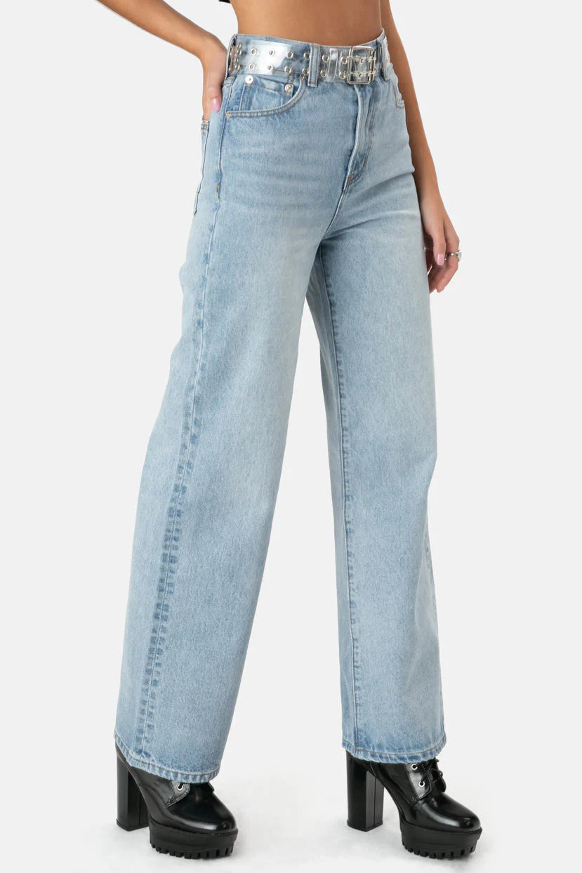 Bonnie Jeans | WIDE - LIGHT BLUE - DENIM - S - Women - Clothing - Jeans - Cotton