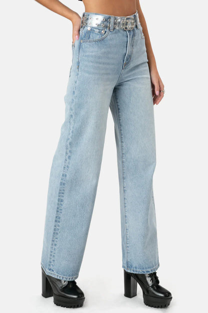 Bonnie Jeans | WIDE - LIGHT BLUE - DENIM - S - Women - Clothing - Jeans - Cotton