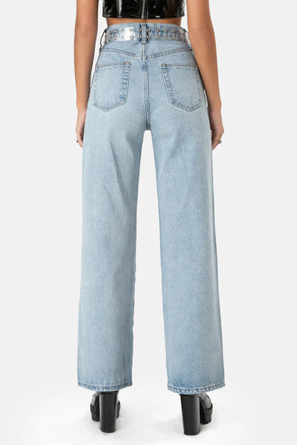 Bonnie Jeans | WIDE - LIGHT BLUE - DENIM - S - Women - Clothing - Jeans - Cotton