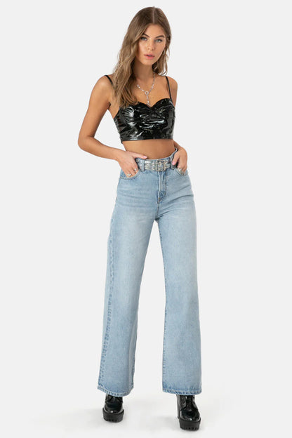 Bonnie Jeans | WIDE - LIGHT BLUE - DENIM - S - Women - Clothing - Jeans - Cotton